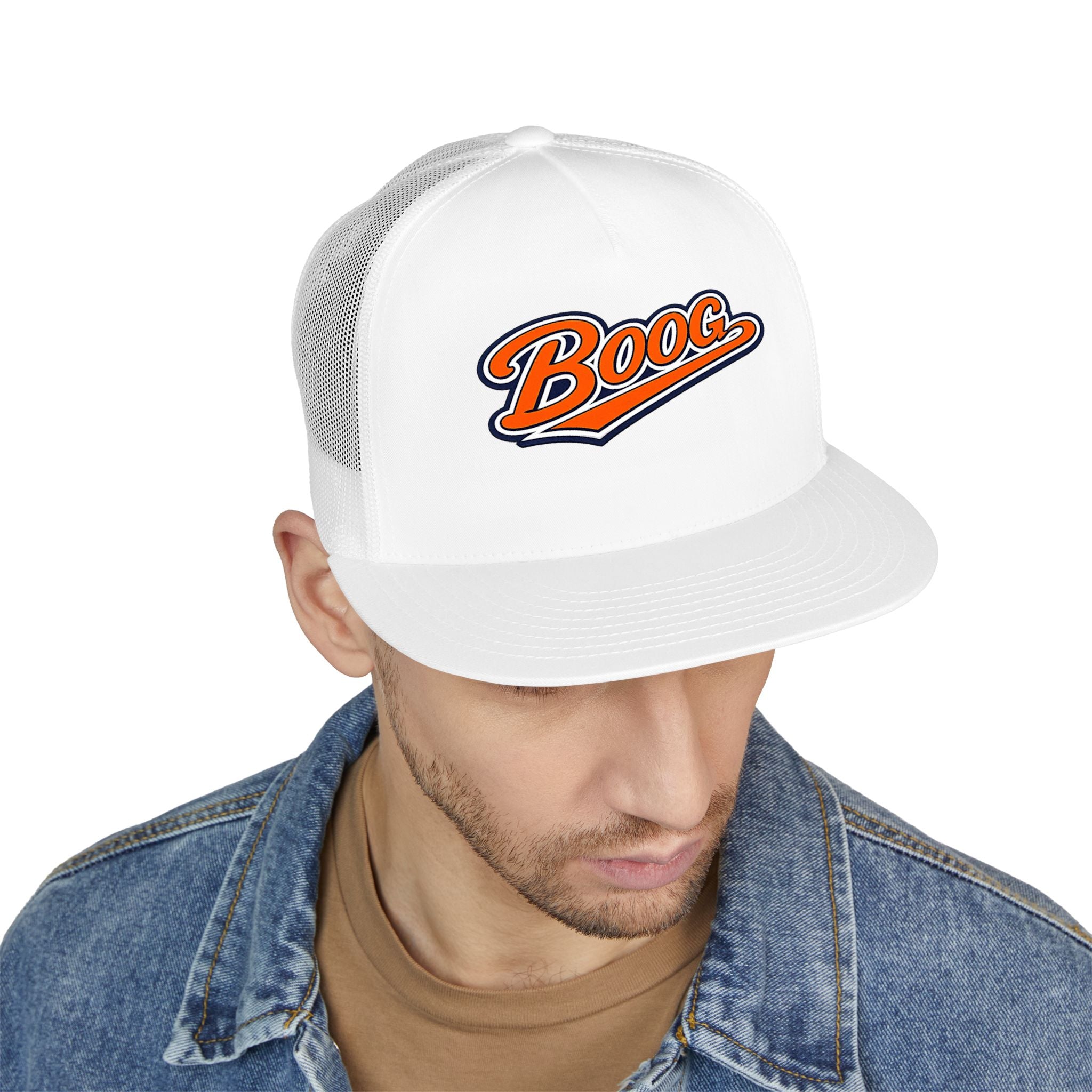 "Boog Script" 5 Panel Trucker Cap