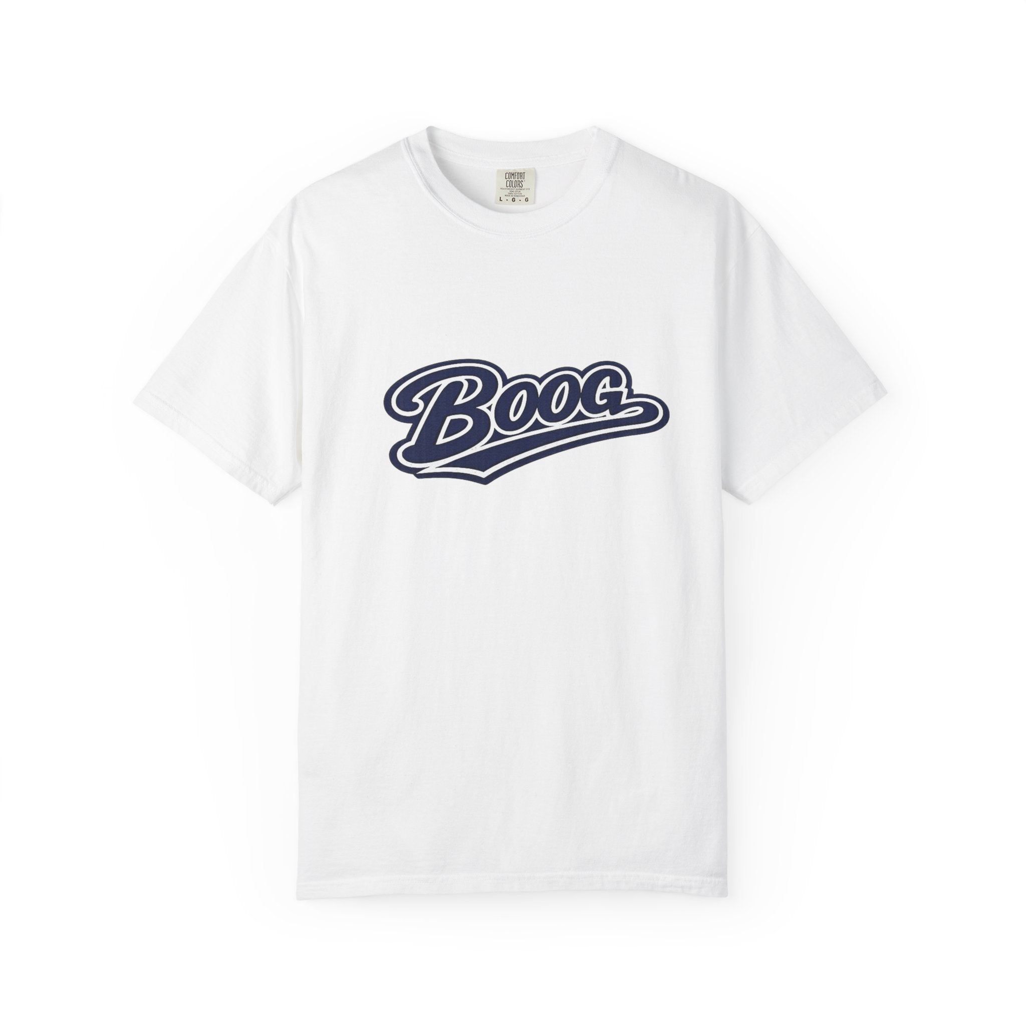 "Boog Script" Unisex Garment-Dyed T-shirt (Navy)