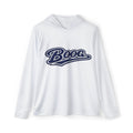 "Boog Script Navy" Men's Sports Warmup Hoodie - White