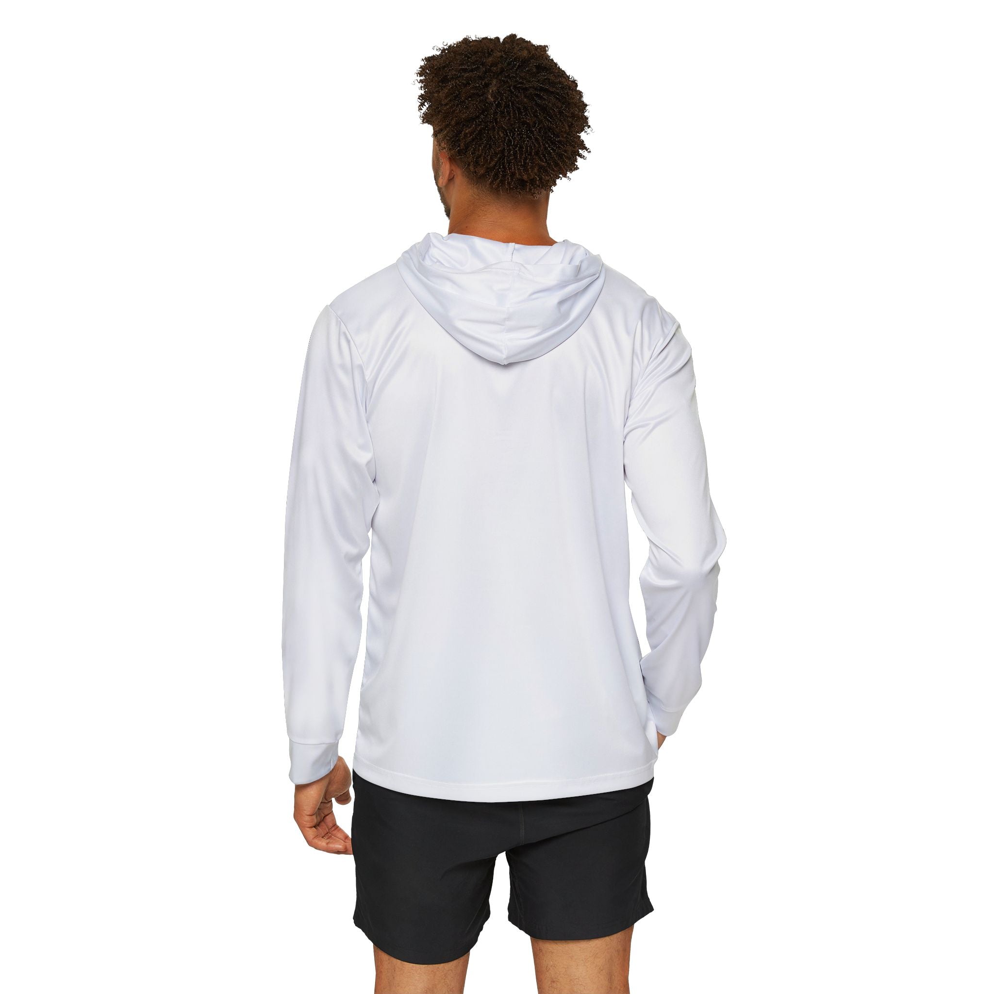 "Boog Script Navy" Men's Sports Warmup Hoodie - White