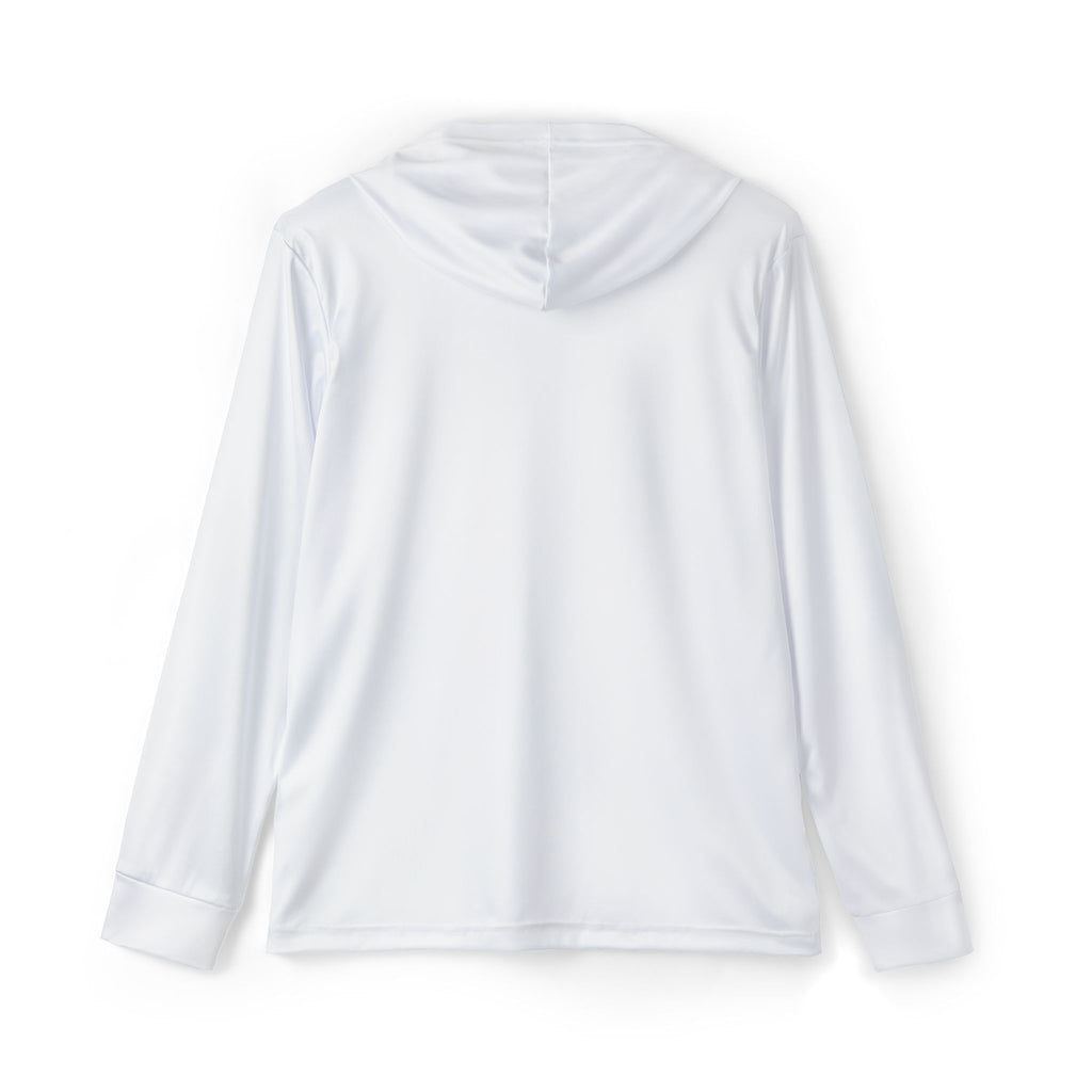 "Boog Script Navy" Men's Sports Warmup Hoodie - White