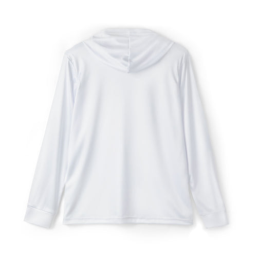 "Boog Script Navy" Men's Sports Warmup Hoodie - White