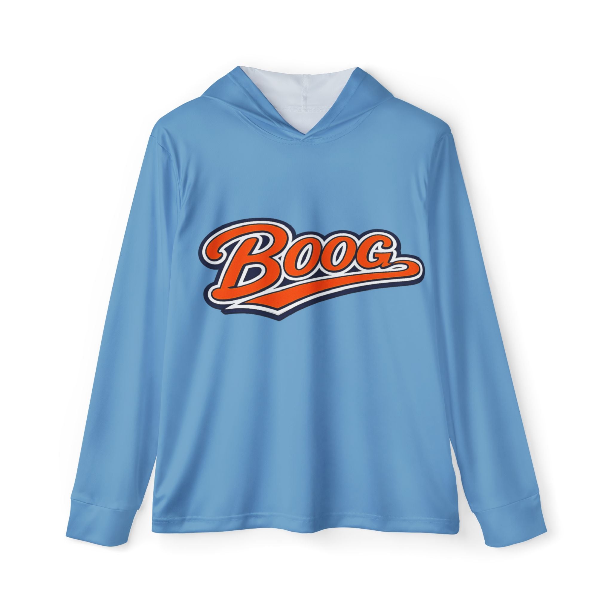 "Boog Script" Men's Sports Warmup Hoodie - Carolina Blue