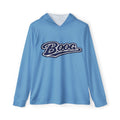 "Boog Script Navy" Men's Sports Warmup Hoodie - Carolina Blue