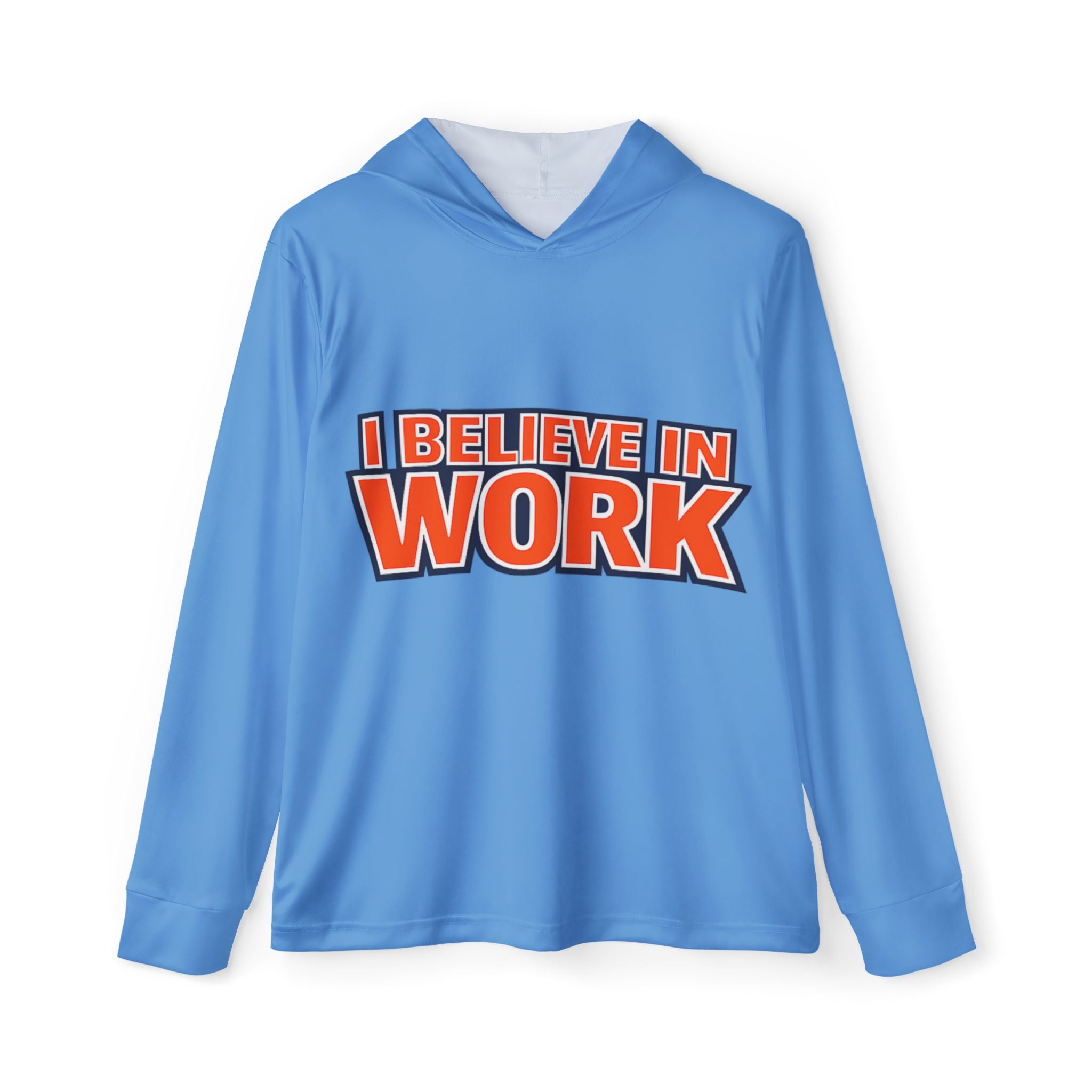 The "I Believe" Men's Sports Warmup Hoodie (AOP) - Light Blue